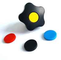 Bouton étoile de serrage en plastique noir avec trou traversant, filetage OD40*M8 ou 1/4-20