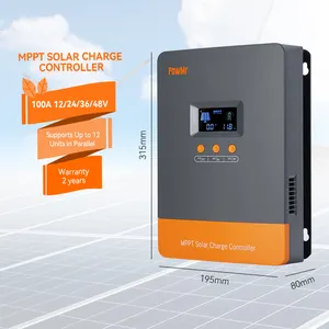 PowMr Smart 12V 24V 36V 48V 100A MPPT Solar Charge Controller 160V Support Parallel Solar Charge Controller