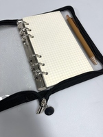 Noir clair A6 taille PVC fermeture éclair autour de 6 reliure à anneaux couverture A6 étui à fermeture éclair
