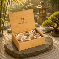 Boîte cadeau en bambou naturel avec fermeture magnétique, doublure en satin doré, logo gravé au laser pour emballage cadeau cosmétique