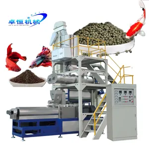 Zhuoheng Factory global applicable inflated ornamental fish feed/food manufacturing processing machine line plant