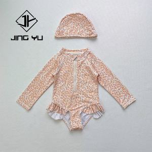 Manufacturer Customized 2024 New Long-sleeved Sun protection One-piece Cute Printed <b>Swimsuit</b> for Girls - Product Image 4