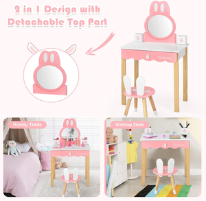 <span class=keywords><strong>โต๊ะ</strong></span>แต่งตัวเด็กเฟอร์นิเจอร์ไม้สำหรับห้องนอนกระต่าย<span class=keywords><strong>การ์ตูน</strong></span>สีชมพูโต๊ะเครื่อง<span class=keywords><strong>แป้ง</strong></span><span class=keywords><strong>โต๊ะ</strong></span>ไม้ม้านั่งพร้อมชุดกระจก - Product Image 6