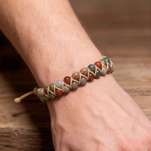 Natural stone double-layer <b>bracelet</b>, meditation triple prosperity success <b>crystal</b> energy stone jewelry gift wholesale - Product Image 3