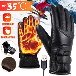 <span class=keywords><strong>Gants</strong></span> de moto chauffants en cuir imperméables à écran tactile intégral Mydays Tech pour sports de plein air et cyclisme - Product Image 3