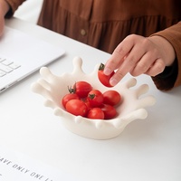 Corbeille à fruits et plateau de rangement bleu pour la maison, style nordique simple, pour table basse de salon, idéal pour les collations et bonbons, modèle à motif uni, pour l'export.