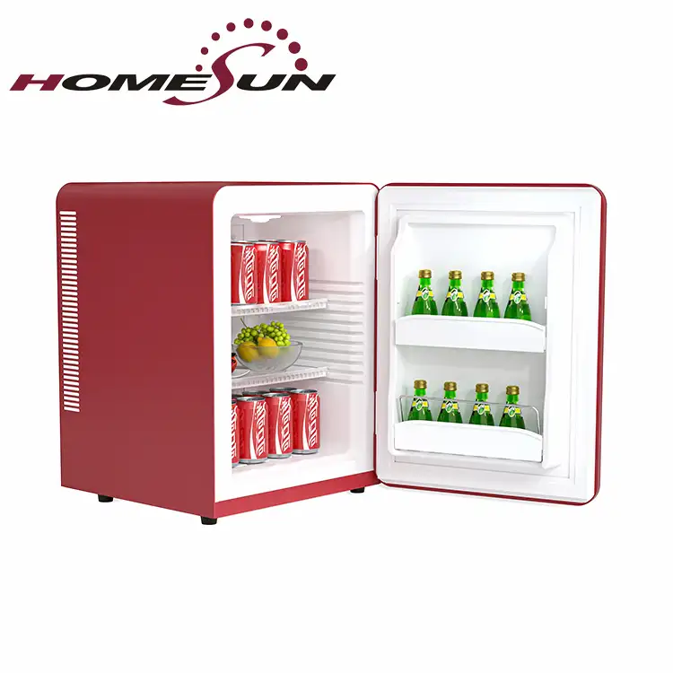 40L赤色冷蔵庫小型ホームバー冷蔵庫カラフルミニバーホテルデスクトップミニ冷蔵庫
