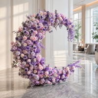 Gapura Bunga Buatan Warna Pink Lavender untuk Pernikahan, Hari Valentine, Wisuda, Acara Hotel, Latar Belakang Bunga Grosir