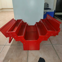 Boîte à outils en métal de haute qualité, empilable, rouge et bleue, en acier inoxydable, en acier au carbone, en aluminium, à cantilever