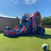 Château Gonflable Musical Personnalisable avec Toboggan Aquatique et Salle de Danse DJ pour Location Événementielle