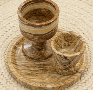 イタリア産ティラミスアイボリー色のティーカップ型トラバーチン装飾品、天然石を使ったダイニングルームやコーヒーテーブルのリフォームに - Product Image 3