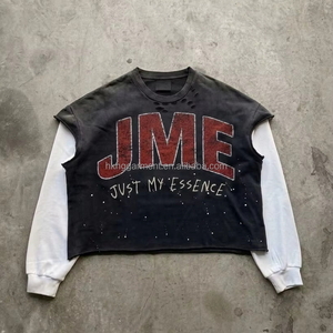 Camisetas de Manga Larga para Hombre, Diseño Gráfico con Serigrafía, Estilo Vintage Lavado Ácido, Doble Capa, Novedad 2026 - Product Image 1