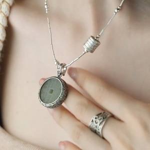 Pendentif de montagne avec monnaies des cinq empereurs de la dynastie Qing, accessoires de collier, porte-clés gravé en <span class=keywords><strong>jade</strong></span> Hetian tibétain - Product Image 4