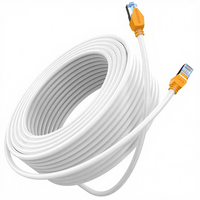 Câble Ethernet Cat 8 MUKSIRON 21m, résistant aux intempéries, intérieur/extérieur, IP65, LSZH, 26AWG, réseau LAN, 40 Gbps, 2000 MHz, RJ45 plaqué or