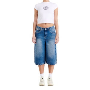 Short en jean baggy classique personnalisé bleu Bermuda style boyfriend vintage délavé pour homme - Product Image 4