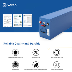 Paquete de Baterías Líquidas WIREN W51200 51.2V 200Ah, Sistema de Almacenamiento Solar de 10kWh, Expandible en 4 Series, LCD, Bluetooth, CAN Bus, 6000 Ciclos - Product Image 3