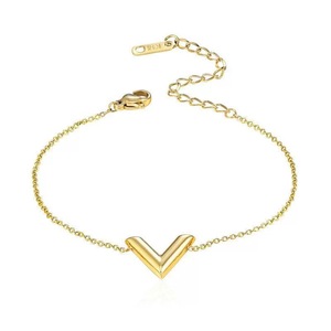 Stainless Steel V-letter Necklace for Women, Fashionable and Luxurious, <strong>Titanium</strong> Steel Collarbone <strong>Chain</strong> That Does Not Fade - Product Image 4