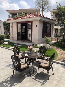 कास्ट एल्यूमीनियम Patio फर्नीचर सेट बिस्ट्रो कुर्सी बेंच - Product Image 6