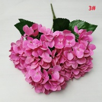 Bunga Hydrangea 3D Lima Kepala Dekorasi Pernikahan Rumah Bunga Artifisial Hotel Mewah Rangkaian Bunga Latar Belakang Plastik Baru Line-08