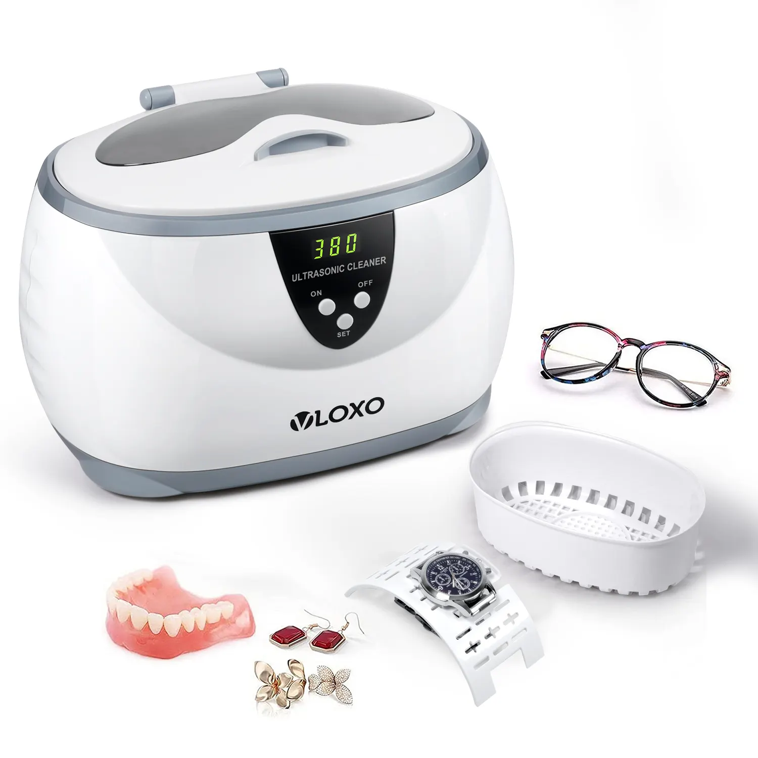 Multi-function Jewelry Cleaner Glasses Cleaning Box High Frequency Jewelry Ultrasonic Cleaner with basket