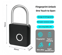 Cadenas intelligent à empreinte digitale en alliage de zinc IP54 de haute qualité, antivol, déverrouillage à une touche, semi-extérieur, résistant à la poussière et à l'eau