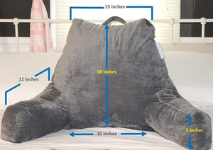 Almohada de lectura con cuña <span class=keywords><strong>para</strong></span> cama, cojín grande con respaldo <span class=keywords><strong>para</strong></span> adultos, con brazos y bolsillos - Product Image 3