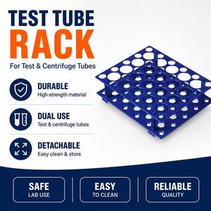 Support pour tubes à essai à double usage, support en plastique détachable multifonctionnel pour le stockage des tubes de centrifugation et des tubes d'échantillons - Product Image 1