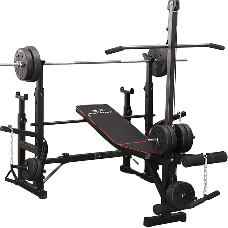 Multi-Function Barbell Weight Lifting Power Rack Adjustable Bench Gym Fitness Equipment Strength Dumbbell Bench