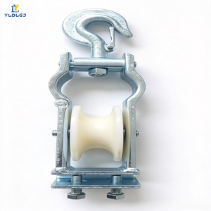 Polea de tendido de cables para conductores, con ranura de inserción y guía de esquina de montaje bidireccional, para trabajos de tendido de líneas aéreas - Product Image 1