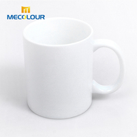 Vente flash - Tasse à café en céramique blanche unie de 11 oz, personnalisable avec logo par sublimation