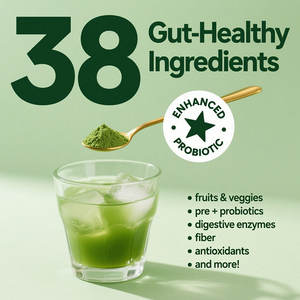 Fabrikneues Hochdosiertes Grünes Superfood-Pulver mit Präbiotika und Probiotika für Darmgesundheit, Verdauung & Blähungslinderung - Product Image 3