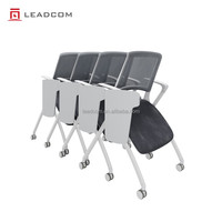Chaise de bureau ergonomique moderne LEADCOM AuraFlex G-FAF, réglable en hauteur, mobile, empilable et pliable