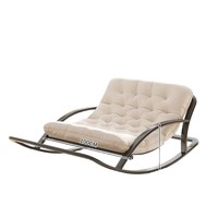 Fauteuil à bascule double fixe, inclinable, moderne et minimaliste, en métal, pliable, pour balcon, mobilier de maison, chaise de repos