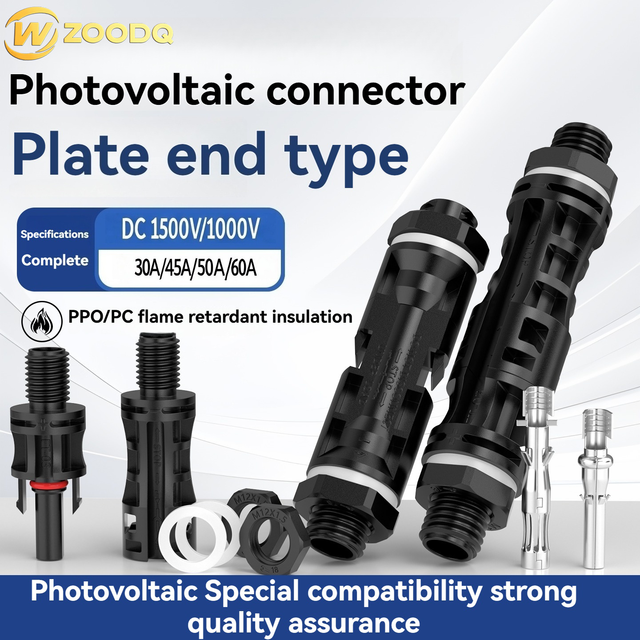 CE IP67 Waterproof Copper Connector 2.5mm2/4mm2/6mm2 1000V/1500V PV DC Solar Panel Cable Solar Connector for Solar Power System
