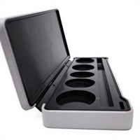 Organisateur de maquillage pliable à 6 compartiments, palettes de fards à joues scintillants, support pour poudre compacte, crème pour les yeux, miroir en option, personnalisable