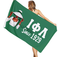 Serviette de plage personnalisée Iota Phi Lambda avec un design tendance, idéale pour les vacances d'été à la plage, serviette de bain absorbante pour la salle de bain