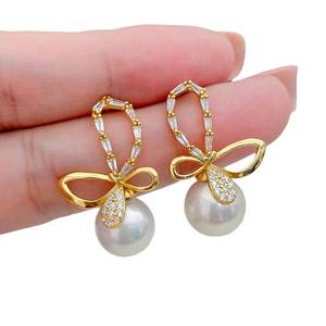 22376DIY Pendientes de Plata S925, Accesorios de Moda con Soporte Circular Vacío de 9-15 mm, Lazo y Tachuelas para Oreja, Accesorio para Perlas DIY - Product Image 5