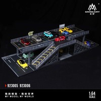 MOREART 1:64 Simulasi Struktur Rangka Baja Platform Tempat Parkir Model Mainan Bahan Akrilik Koleksi Model Mobil