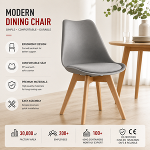 <span class=keywords><strong>Chaise</strong></span> de salle à manger en plastique de style nordique minimaliste, pieds en bois de hêtre, siège portable et élégant pour salle à manger, café, bureau - Product Image 1