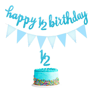 Bannière <span class=keywords><strong>Joyeux</strong></span> <span class=keywords><strong>Anniversaire</strong></span> 6 Mois, Décoration de Gâteau, Bannière <span class=keywords><strong>Joyeux</strong></span> 1/2 <span class=keywords><strong>Anniversaire</strong></span> pour Bébé Fille de 6 Mois, Décoration de Fête de Demi-<span class=keywords><strong>Anniversaire</strong></span> - Product Image 5