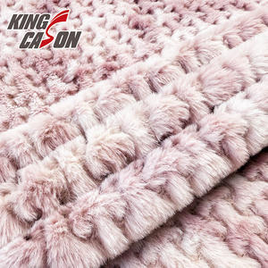 KINGCASON Différents types 100% Polyester <span class=keywords><strong>Tissu</strong></span> Écologique Super Doux Tie Dye Jacquard Fausses Fourrures Femmes Manteaux et Vestes - Product Image 3