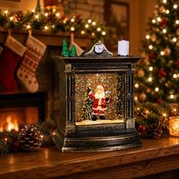 Decoraciones Navideñas, Lámpara de Bola de Cristal LED, Nochebuena, Figura de Anciano, Copos de Nieve Flotantes, Regalo Navideño Creativo para Interiores