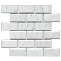 3x6 bord biseauté tuile de métro en marbre blanc de carrare