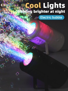 Souffleur de bulles automatique portable en plastique avec lumières LED, décoration de fête en plein air, jouet à bulles pour adolescents et adultes, pour jardin et fête - Product Image 1