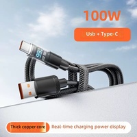 USB3.0 3.1 3.2 PD Typ-C Nylon-Ladekabel 27W 65W 100W Schnellladung Hochdichte Webung mit LED-Anzeige für iOS