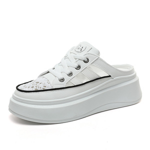 2026 New Mesh Women's Loafers <b>Half</b> Slippers Summer Trendy Breathable Thick PVC Outsole Elevated Versatile Sports Shoes - Product Image 4