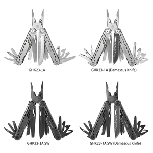 Ghk Outdoor Premium 20-In-1 Opvouwbare Multitool Tang Met Moersleutel Schroevendraaier Damascus Mes-Full Lock Design Voor Mannen Buitenshuis - Product Image 6