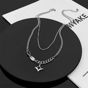 Latest Hip-Hop Fashion Adorable Idea Social Media Trendy Delicate Light <b>Gold</b> Titanium Steel Necklace for Women Wholesale Fit - Product Image 4