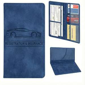 Tarjetero Antirrobo de PU para Auto, Cartera Delgada para Tarjetas y Llaves, Organizador de Documentos para Vehículo, Estuche para Guardar Pasaportes y Tarjetas, Organizador Personalizado - Product Image 1