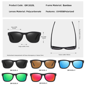 2022 China, venta al por mayor, gafas de sol personalizadas hechas a mano de bambú, gafas de sol polarizadas de madera, gafas de madera ochiali <span class=keywords><strong>da</strong></span> sole - Product Image 5